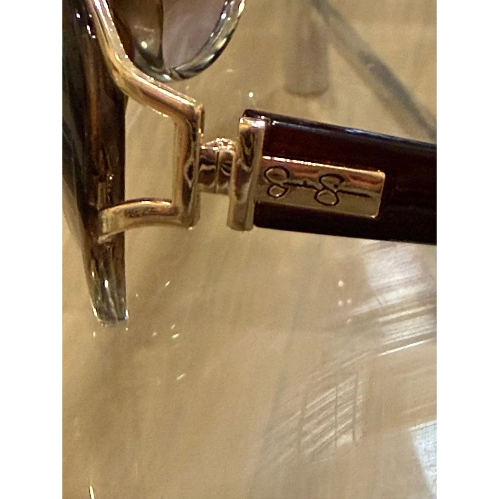 Jessica Simpson Brown Gradient Oversized Round Sunglasses BRN Gold Trim